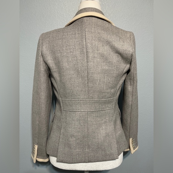 J Crew Wool Lexington Gray Blazer Preppy Old Money Equestrian Jacket Size 4 - Picture 4 of 9